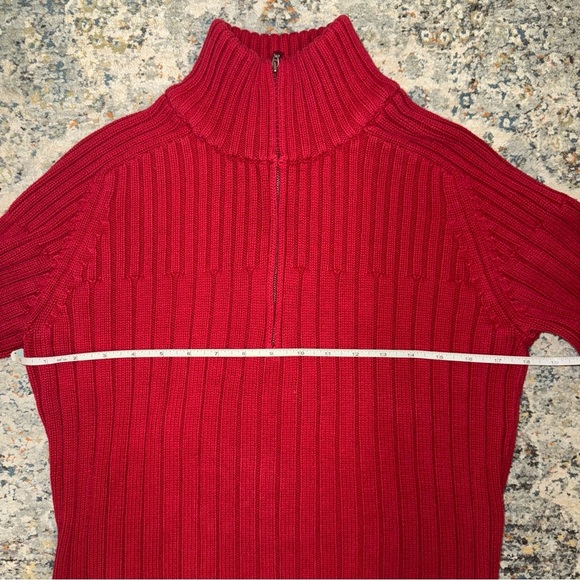 100% cotton Y2K Calvin Klein jeans Red quarter Zip Sweater - Picture 6 of 12